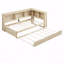 Structure de lit de jour simple, lit gigogne, armoires de rangement, USB