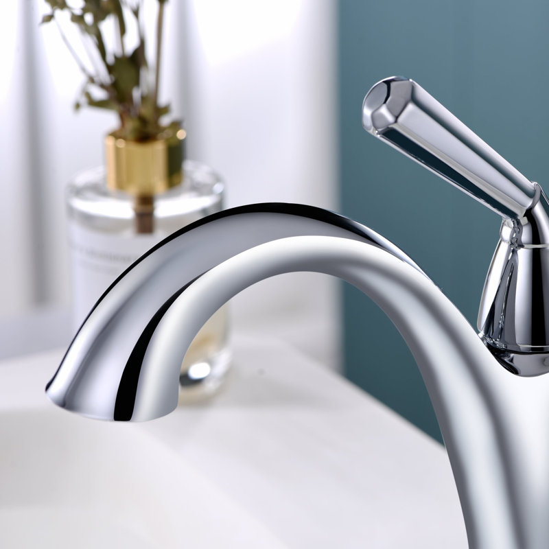 Robinet de lavabo de salle de bain monocommande à fixation sur le comptoir avec ensemble de drain Z - Chrome poli
