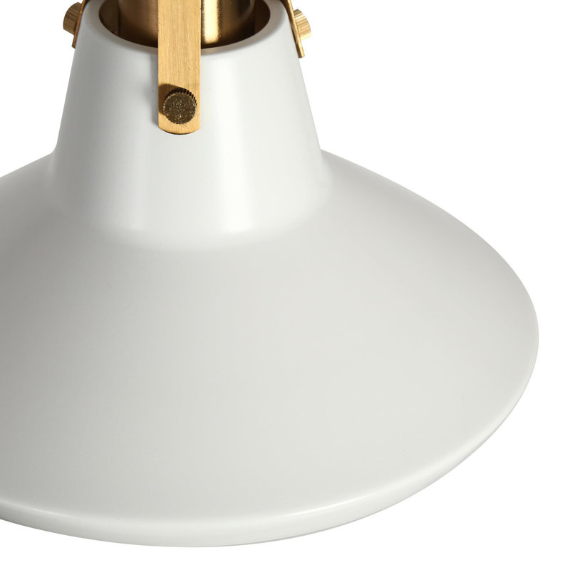 Germanton 1-Light White & Gold Cone Pendant for Dry Indoor, White