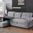 Upholstered Pull out Sectional Sofa with Chaise