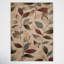 Tapis rouge foncé / brun foncé à motif floral Feagin-111701150