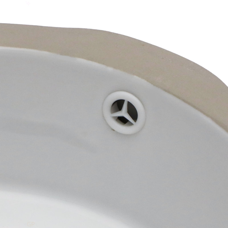 Lavabo de salle de bain rond en céramique blanc encastré avec trop-plein 15,75 "x 15,75" (lavabo seulement)