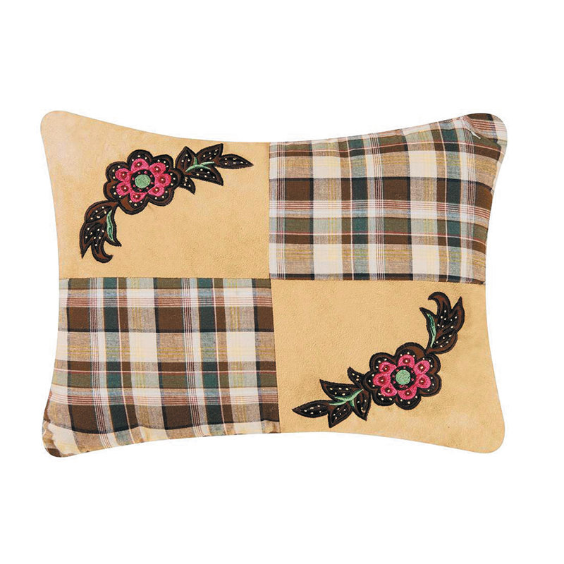 Rustic Damask Patch Pieced Throw Pillow