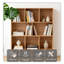 Bibliothèque moderne à 3 niveaux avec pieds, tablette de présentation autoportante en bois, bibliothèque à 8 cubes-2125450924