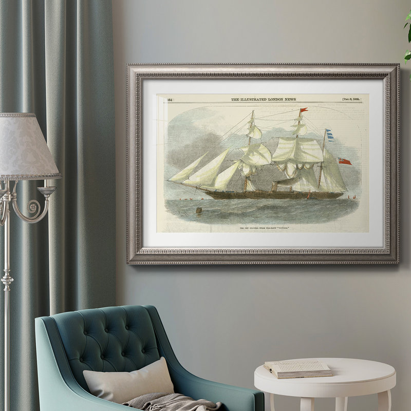 Antique Clipper Ship III, toile encadrée de qualité supérieure - prête à être accrochée, H 18 po x l 27 po x P 2,5 po