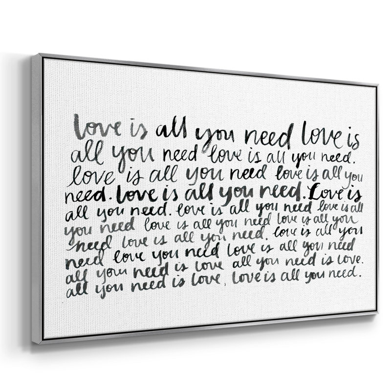 Écriture avec amour I, reproduction d'art sur toile, H 27 po x l 41 po x P 2 po, Argent