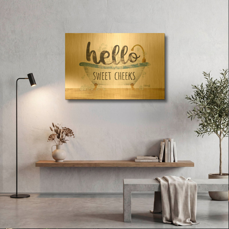 «Hello Sweet Cheek» par Marla Rae, art mural en métal doré, 36 po x 24 po, 36 po x 24 po