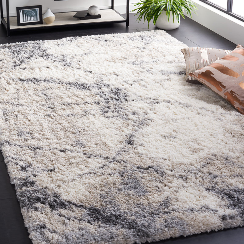 Tapis ivoire / gris Fontana 834, Rectangle 5 pi 3 po x 7 pi 6 po