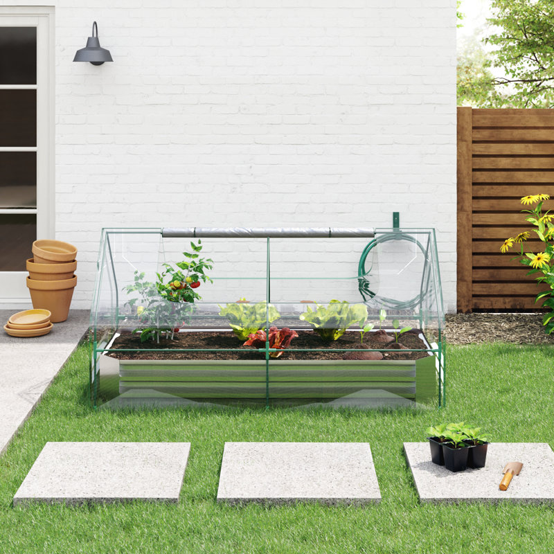 Kight Metal Raised Garden Bed, Clear