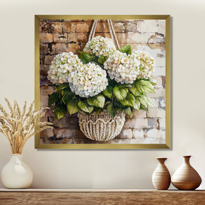 Hydrangeas In A Macrame II - Hydrangea, art mural sur toile