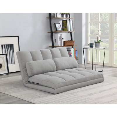 Tri-Fold Foam Folding Mattress And Sofa Bed With Pillows, Grey by AC Pacific
