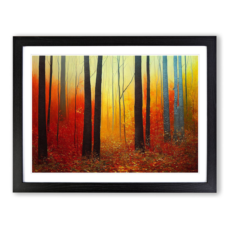 An Intoxicating Autumn Forest - Single Picture Frame Print, Black, 46cm H x 64cm W