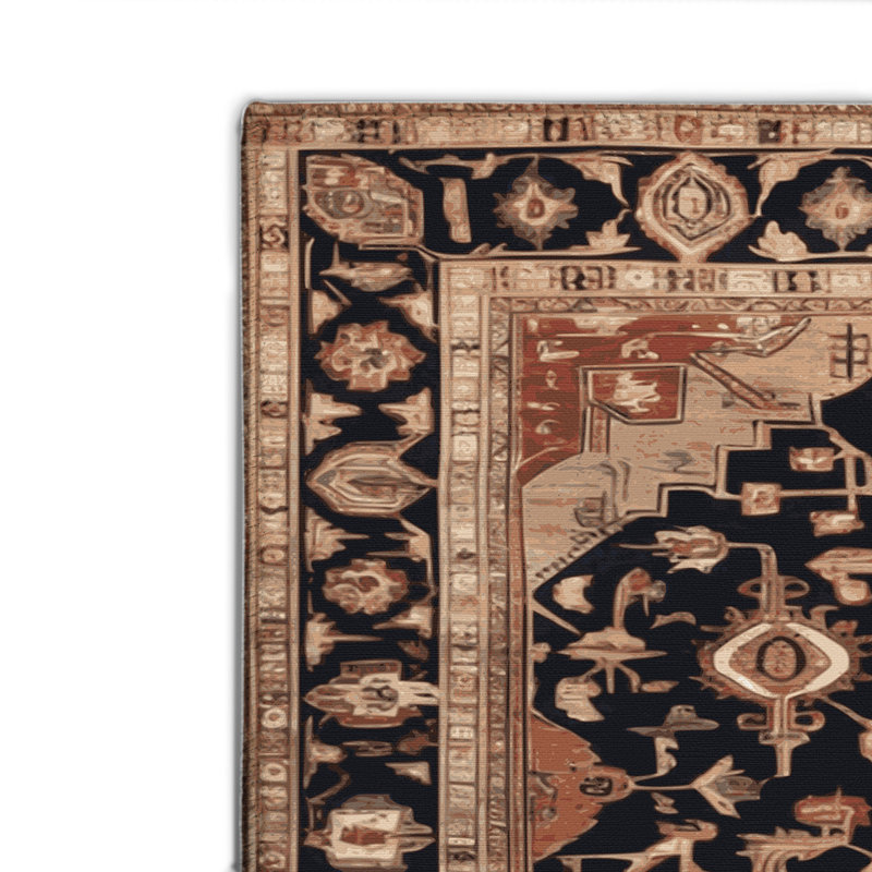 Tapis d'intérieur et d'extérieur brun Persian, Rectangle 4pi x 6 pi