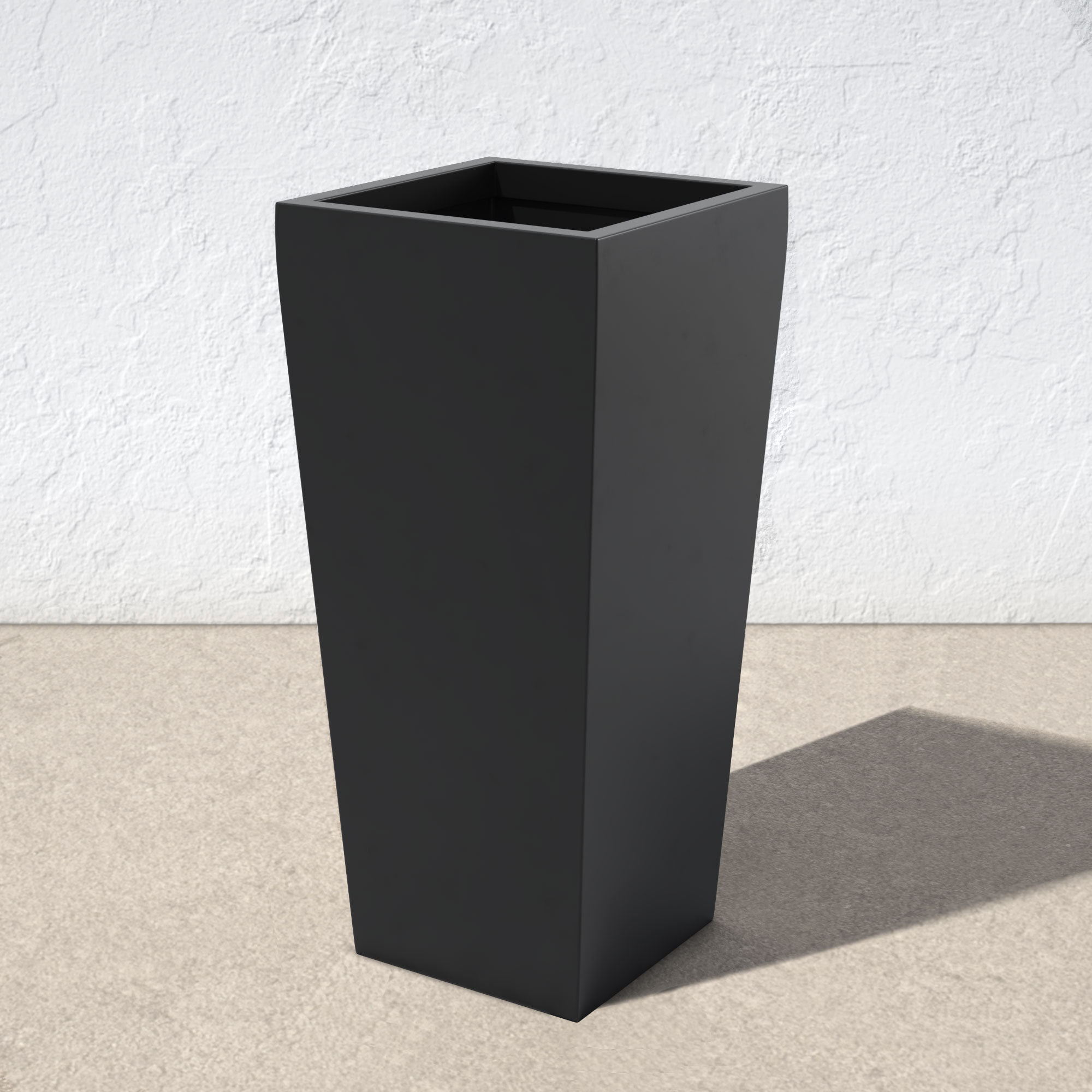 Robards Fiberglass Pot Planter, Gray, 36'' H x 18'' W x 18'' D