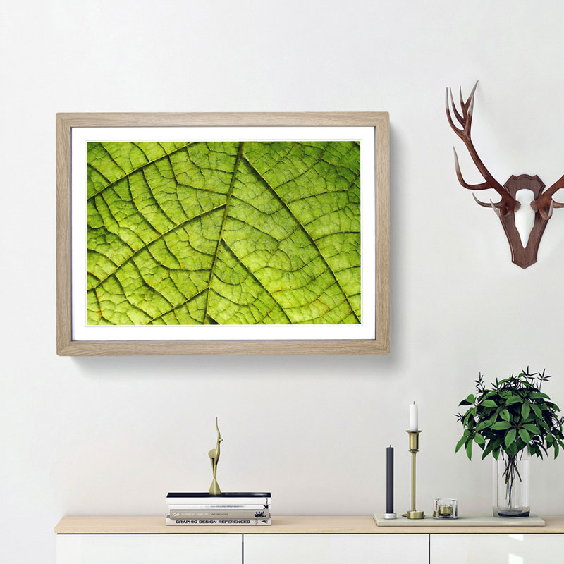 Leaf Roads - Picture Frame Graphic Art Print, Oak Framed, 62cm H x 87cm W x 2cm D