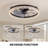 24" Flush Mount Black Ceiling Fan with Dimmable Led Light and Remote-703250472