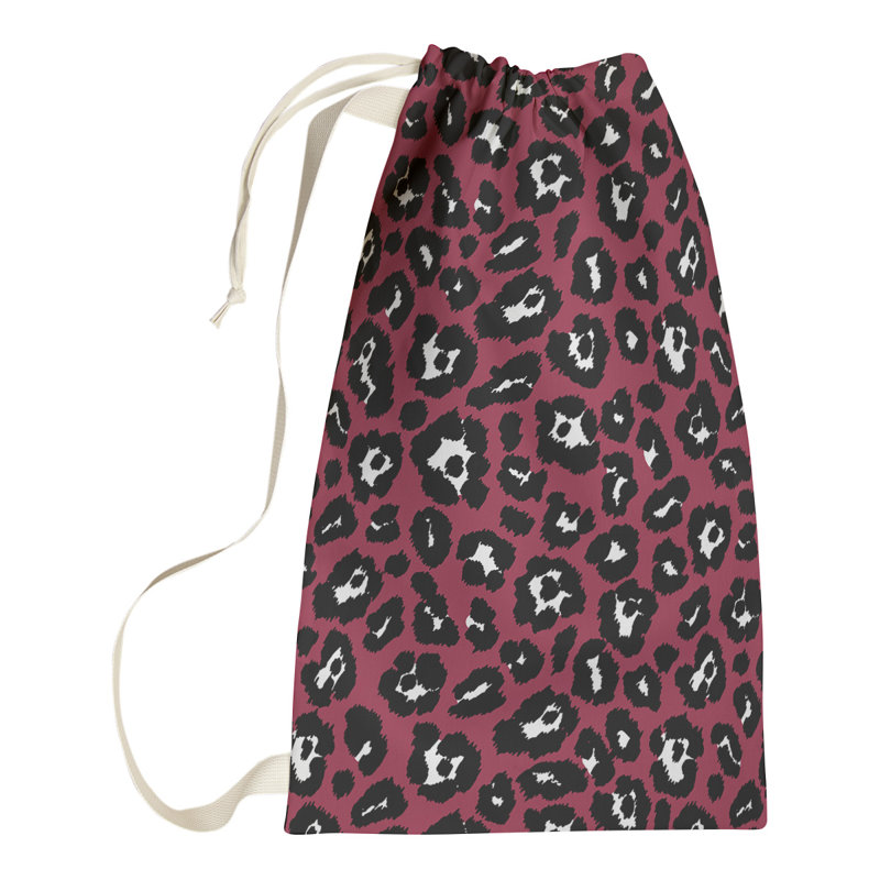 Fabric Laundry Bag with Handles, 29" H x 18" W, Red/Black/White, Arizona