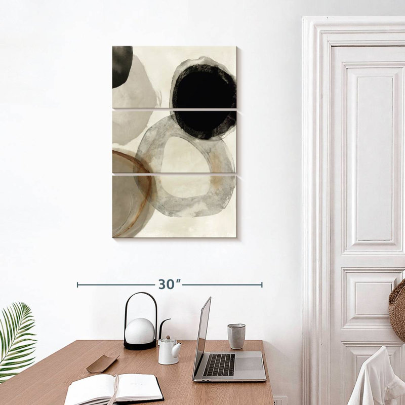 Avery Beige Rings I, 32" H x 20" W