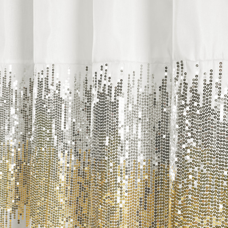 Pruneda Polyester Shower Curtain, 183cm W x 183cm L, White/Yellow