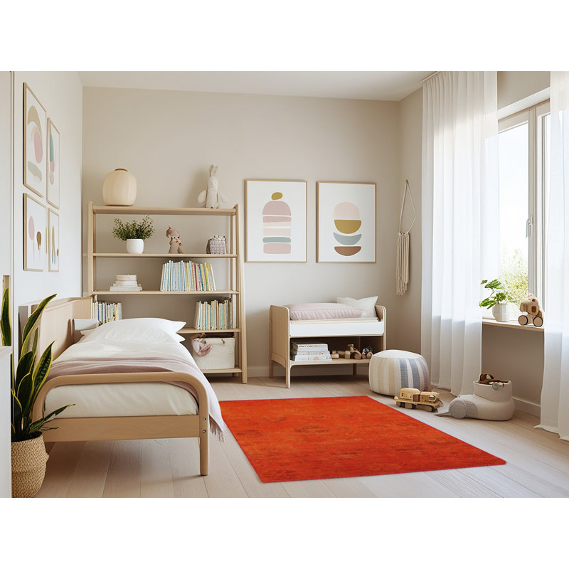 Tapis de style oriental rouge, Rectangle 4 pi x 6 pi