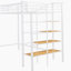 Lit mezzanine simple en métal avec tablette supérieure et échelle de rangement latérale-1355528848