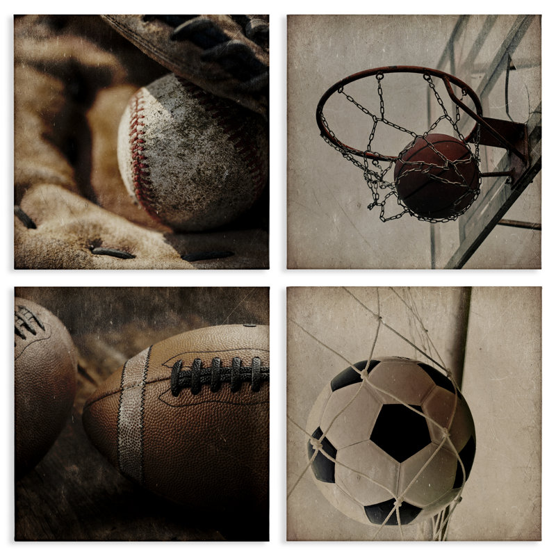 Ensemble de toiles 4 pièces Inspiring Sports Be The Ball, design par Kim Allen