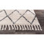 Twinar Geometric Hand Knotted Wool Off White/Dark Grey Shag Area Rug-17126516
