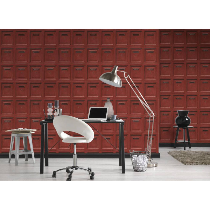 Rouleau de papier peint texturé L 33 pi x l 21 po, Rouge / Noir