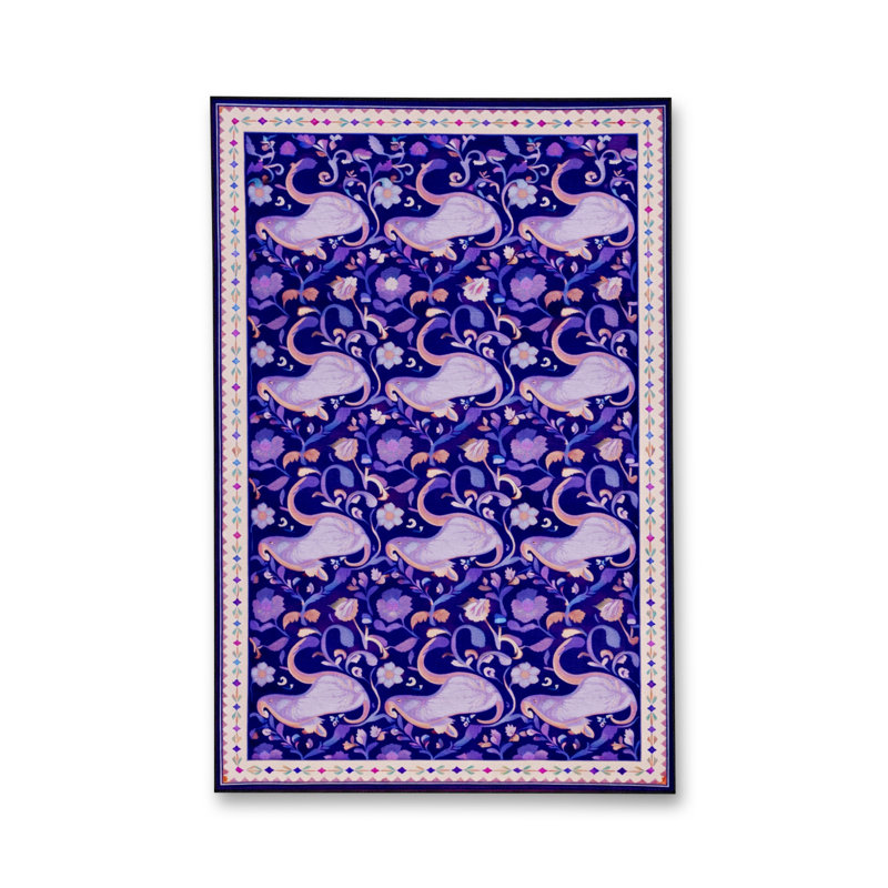 Tapis tissé à motif nautique bleu Mosso, 2 pi 6 po x 4 pi 11 po
