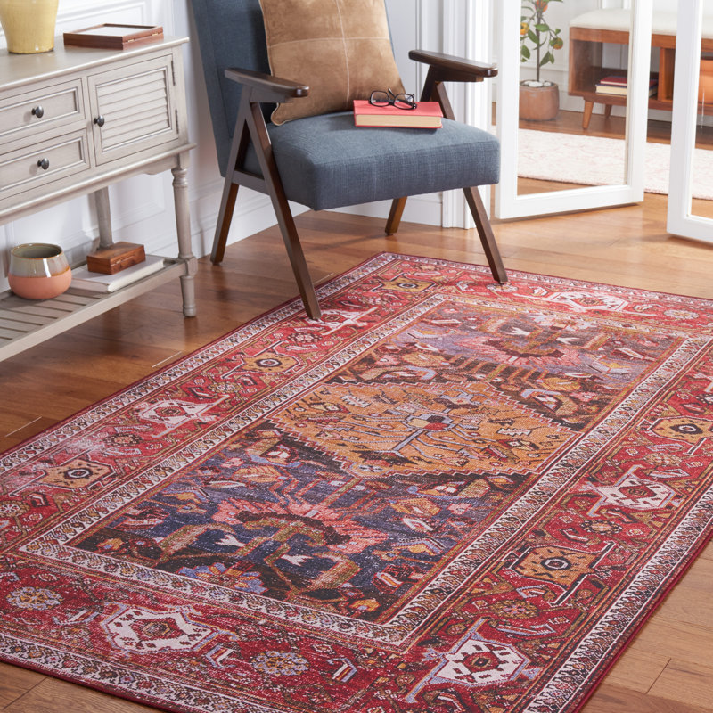 Tapis bleu marine / rouille Gullion Southwestern, Rectangulaire 8 pi x 10 pi