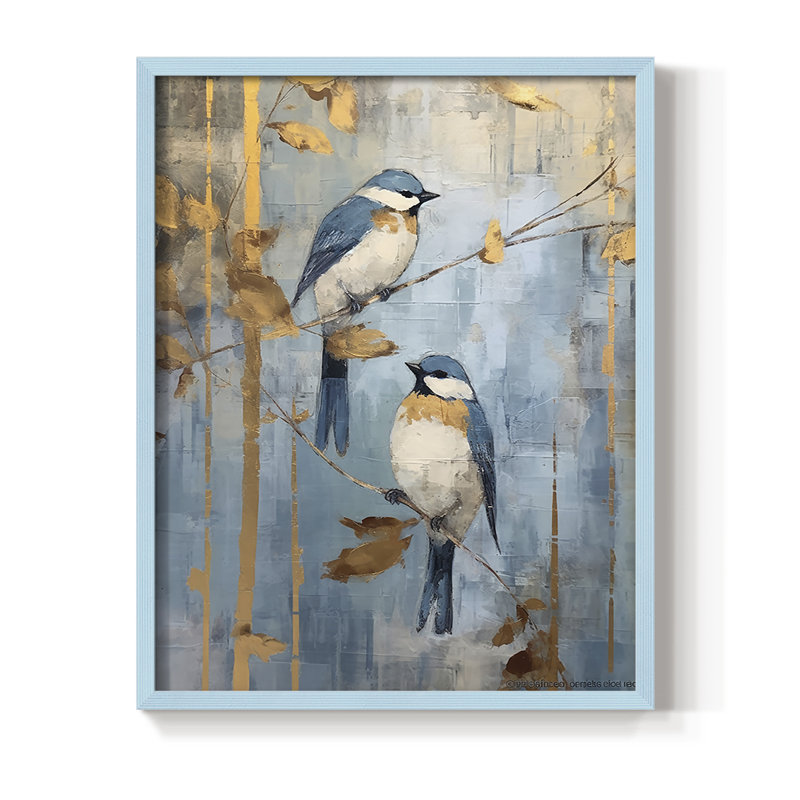 ANIMALS Series, impression encadrée en bois massif, Bleu, H 30 po x l 24 po
