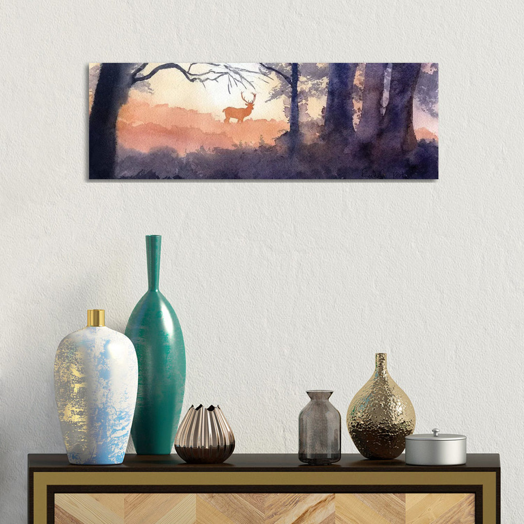 Morning Forest Deer von Rachel Parker - Panoramaleinwand auf Leinwand Giclée auf Leinwand