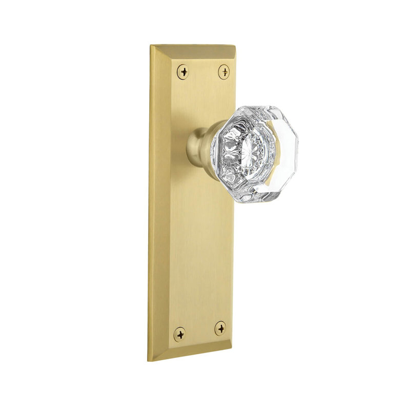 Bouton de porte Chambord avec rosette Fifth Avenue, Passage (couloir et garde-robe), 2 3/4"