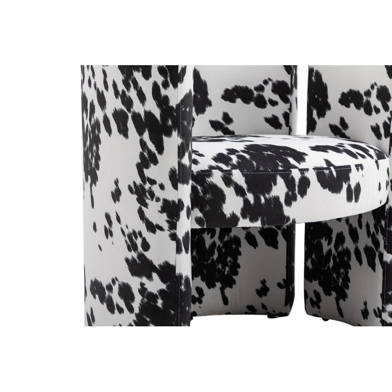 Dal 19'' H Velvet Upholstered Side Chair, Black/White