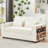Modern Sleeper With Storage Pocket & Adjustable Back, Beige 61.4 Bed Cup Holders Foam Cushion For Living Room,-976250137