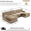 Canapé modulaire Camel à 4 places avec jupe à pampilles, repose-pieds, revêtement en molleton et siège à boutons ergonomique pour le confort de la maison, caractéristique de couleur, mousse de densité dans la chambre à coucher