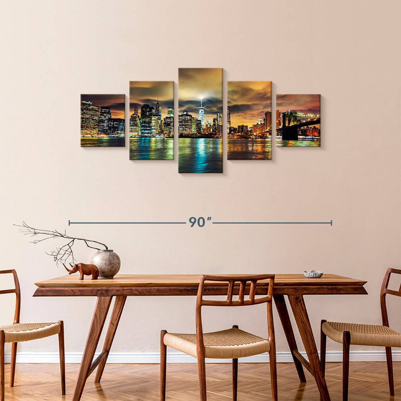 Manhattan Nightfall, 36" H x 80" W
