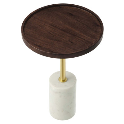 Modway Amina Solid Wood Pedestal End Table