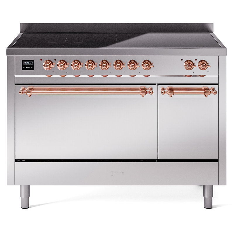 ILVE Nostalgie II 48 in Induction Range, Stainless Steel/Copper