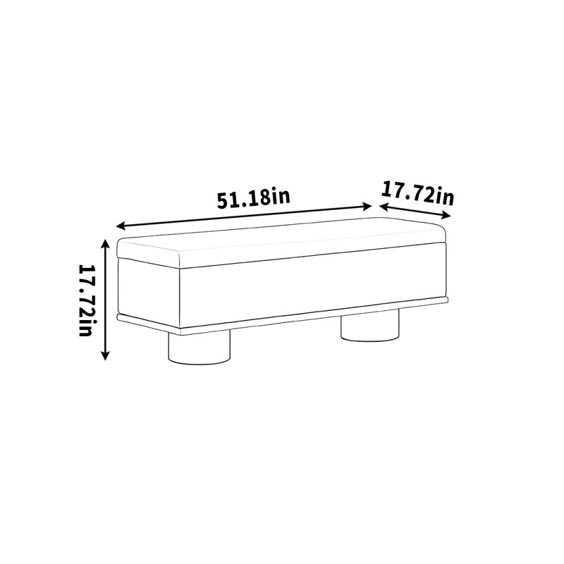Vernet, H 17,72 po x l 51,18 po x P 17,72 po