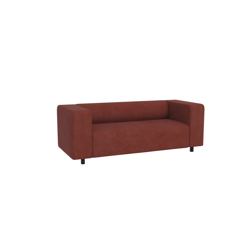 Sofa Sofie in Cord Fabric and Modern Style with comfortable seat, Terracotta, 2