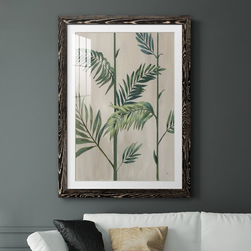 Modern Fronds II - peinture encadrée, H 44 po x l 31 po x P 1 po, Cadre noir