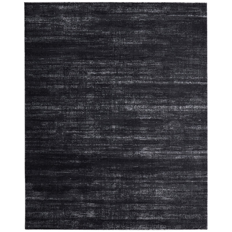 Esser Modern Solid, Accent Rug, Rectangle 2' x 3', Black/Silver/Gray