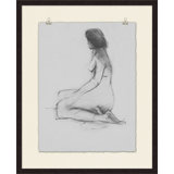 Figure Study 1' Framed Print on Glass