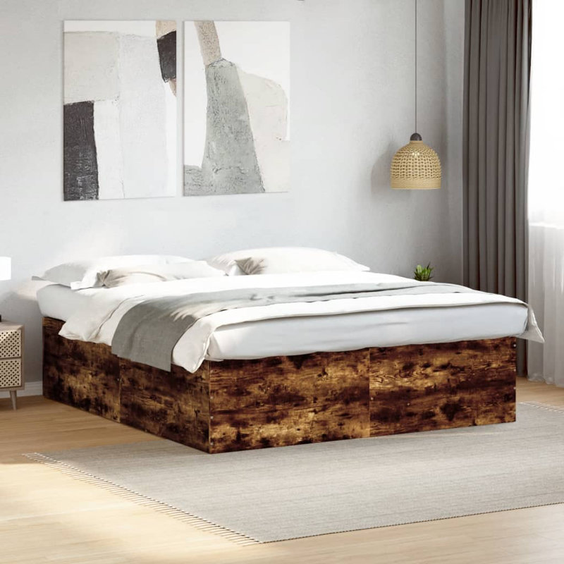Pautauros Bed Frame, Single (90 x 190 cm), Smoked Oak