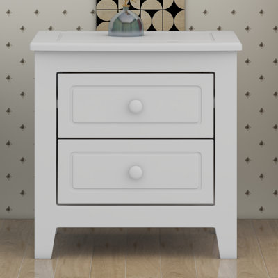 Mid Century Retro 2-Drawer Nightstand with Classic Design for Bedroom