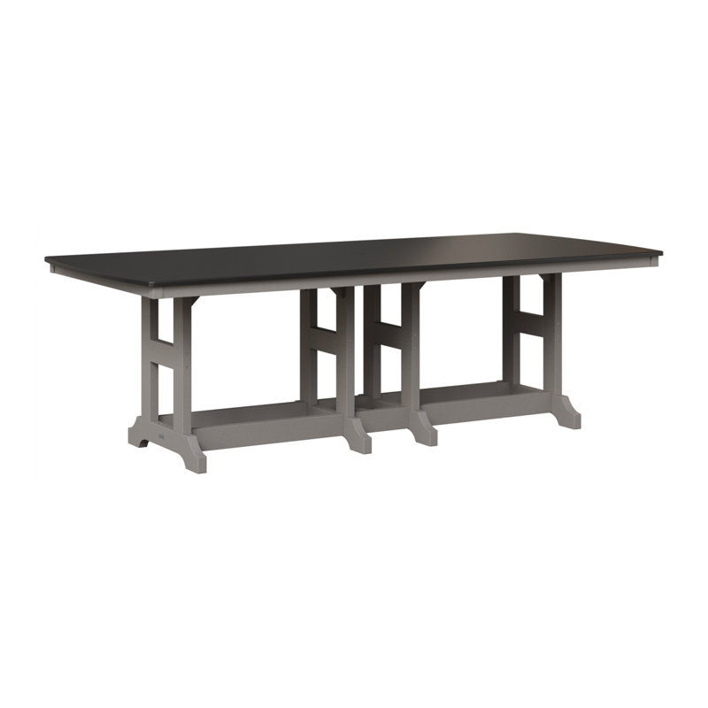 Table de salle à manger rectangulaire 96 po Berlin Gardens Garden Classic, H 30,87 po x l 96 po x P 44 po, Gris clair