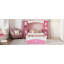 Lit plateforme en bois avec tablette de rangement en forme de château pour chambre d'enfant-1921726802