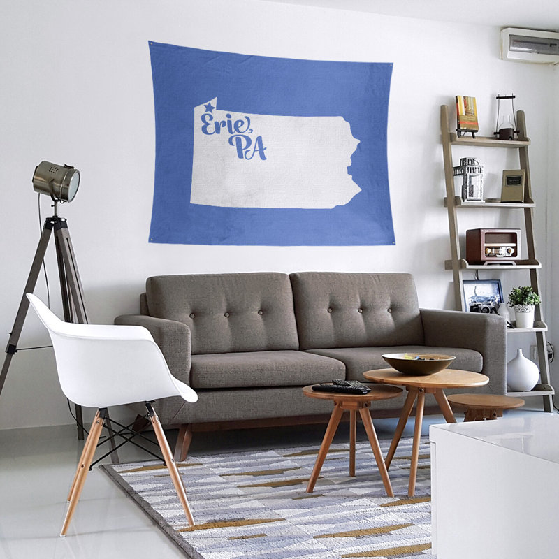 Polyester Tapestry, Blue, 27.5" H x 37.5" W