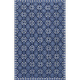 Capistrano Geometric Area Rug in Blue/Silver/Ebony
